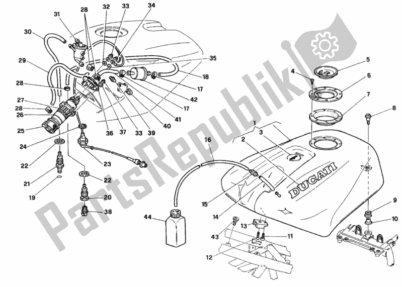 Tutte le parti per il Serbatoio Di Carburante del Ducati Superbike 916 R 1997